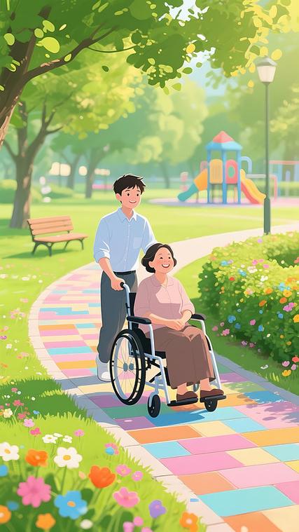残疾人坐轮椅 全国助残日 关爱残疾人 慈善 海报 背景